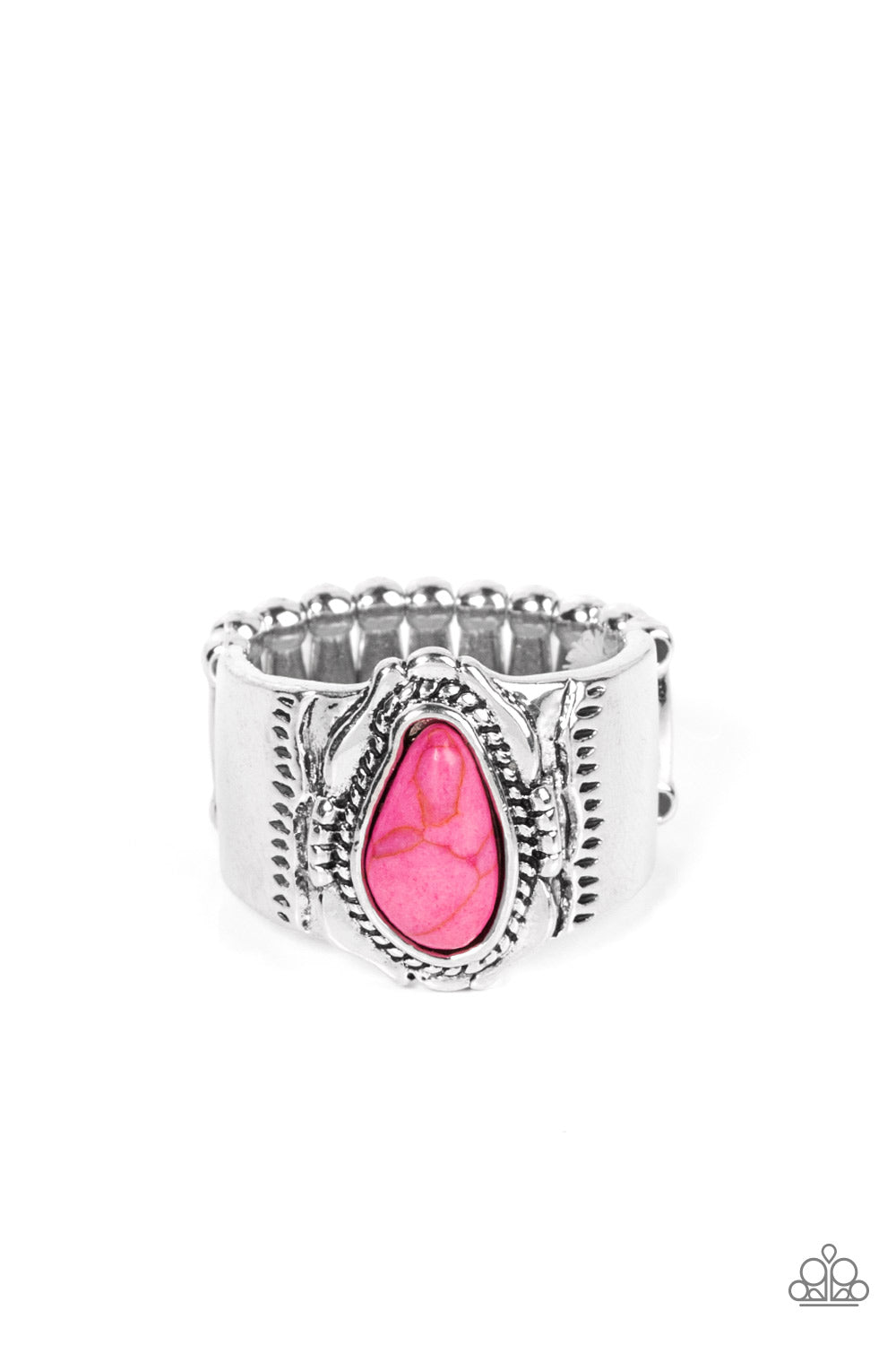 Moab Motif - Pink Santa Fe Style Stone Ring Paparazzi R0287