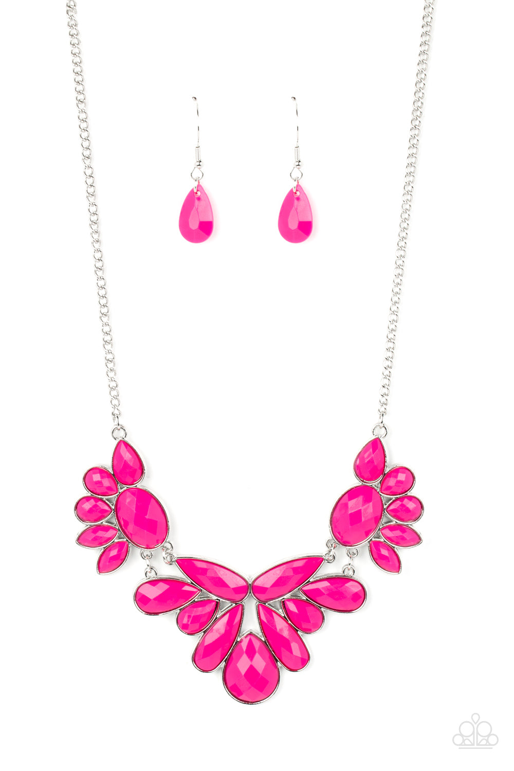 A Passing FAN-cy - Pink Peacock Floral Necklace Paparazzi N2085