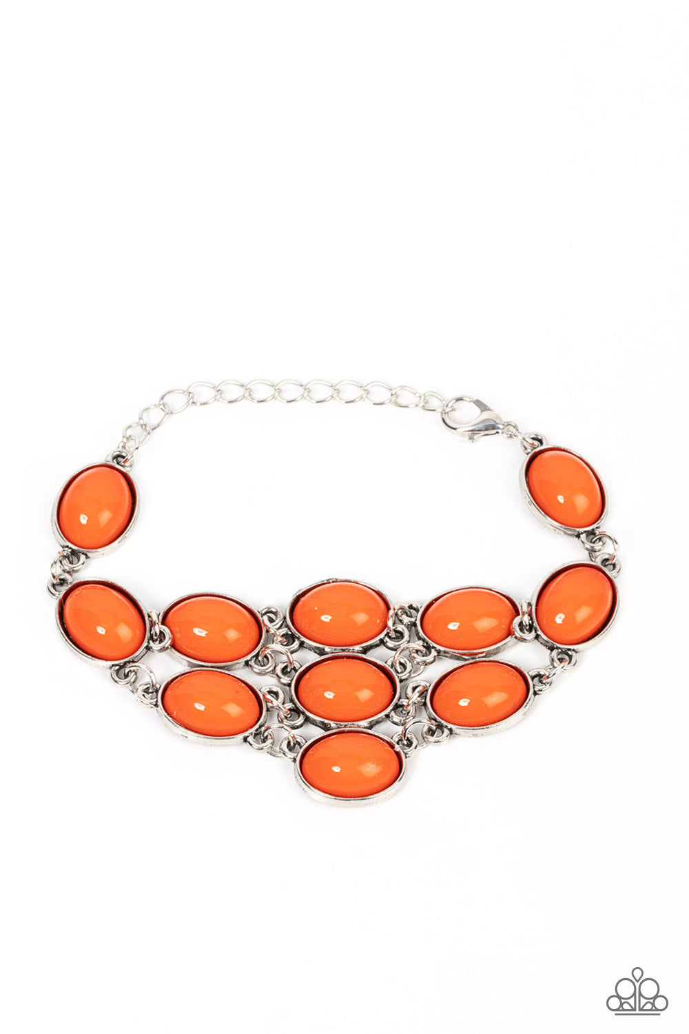 Color Wheel Garden - Orange Oval Bead Bracelet Paparazzi B0742