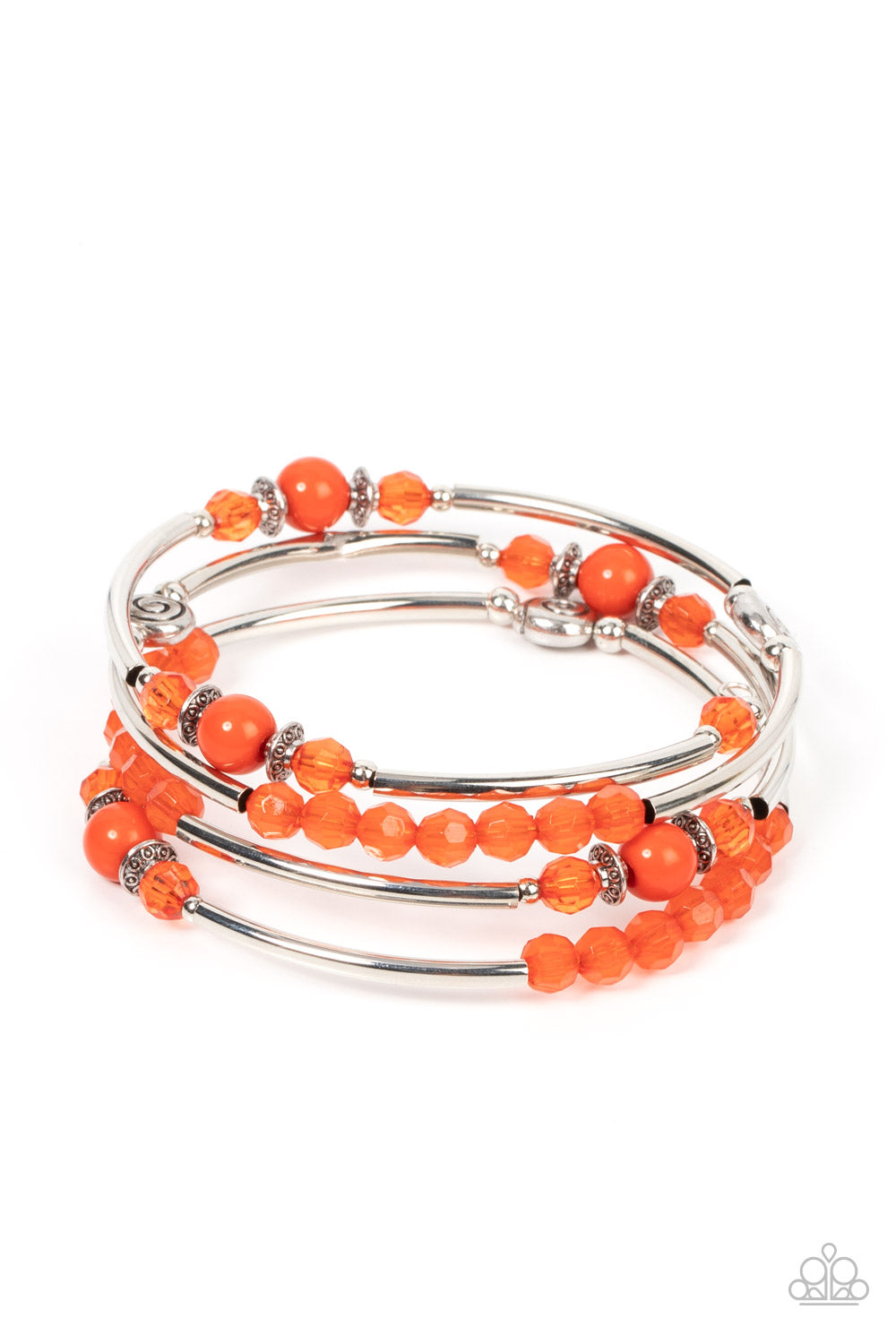 Whimsically Whirly - Orange Coil Bracelet Paparazzi B0697