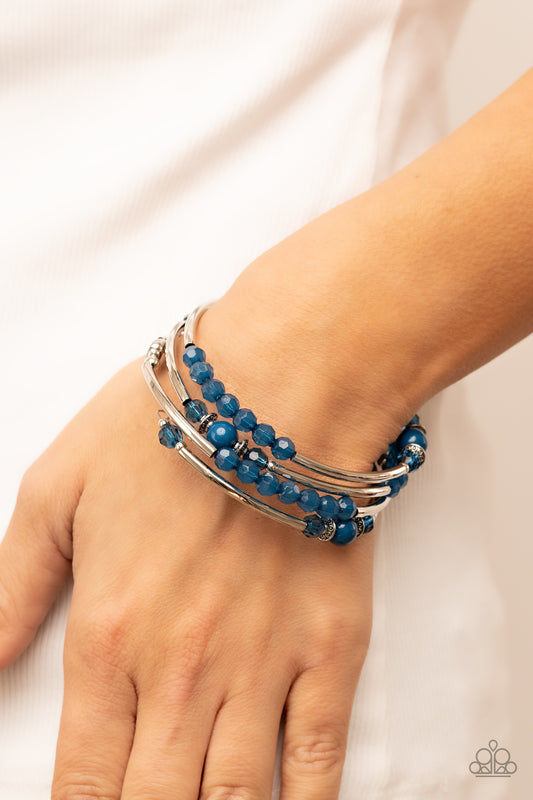 Whimsically Whirly - Blue - Mykonos Blue Coil Bracelet Paparazzi B0760