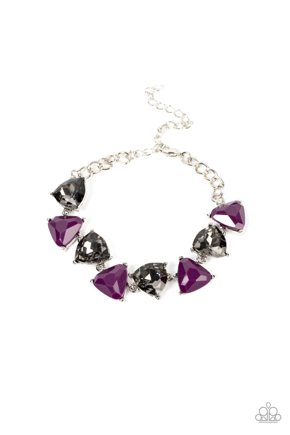 Pumped up Prisms - Purple Plum Bead And Smoky Gem Bracelet Paparazzi B0702