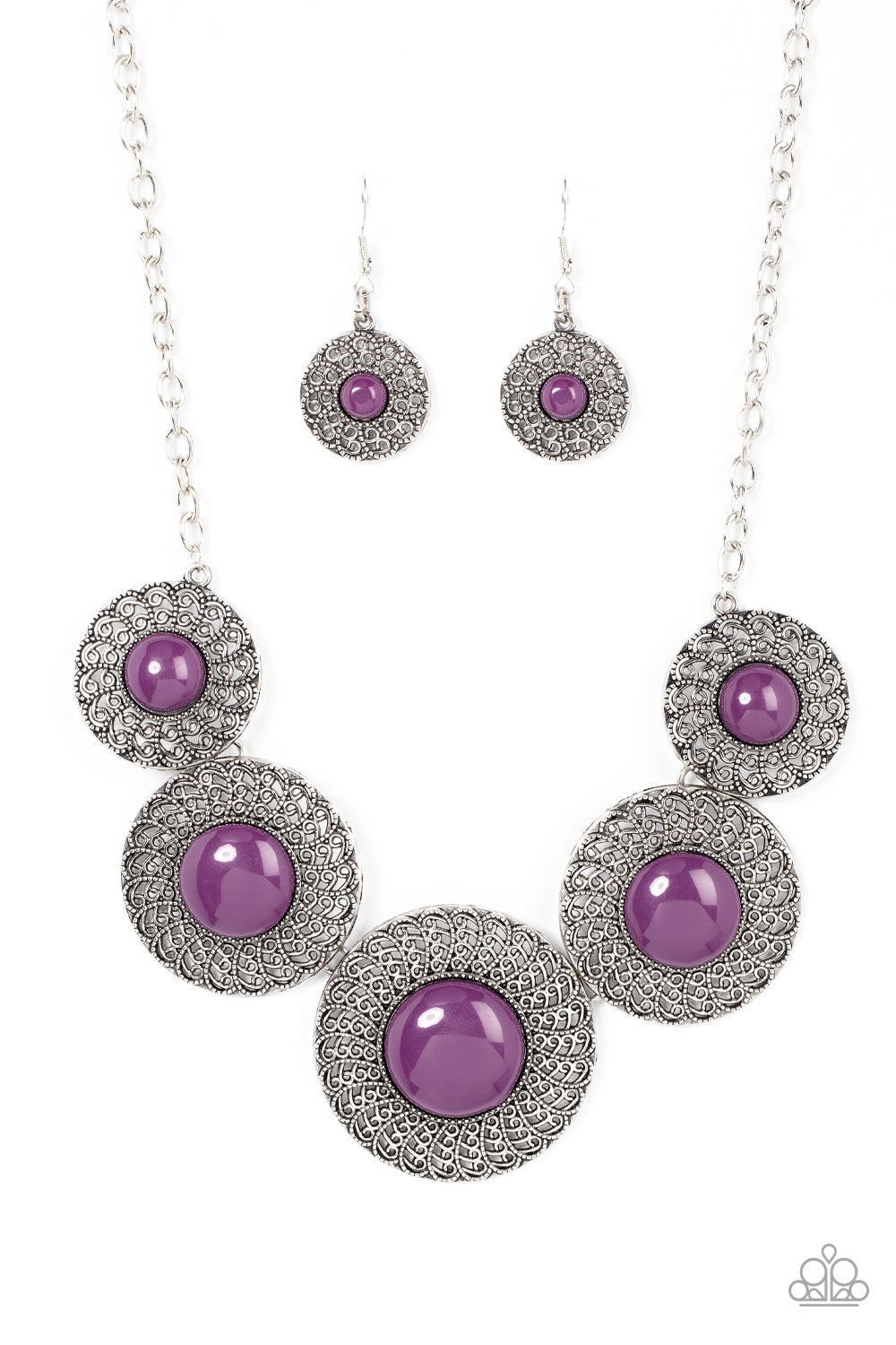 Detail Orientated - Purple Plum Bead Necklace Paparazzi N1371