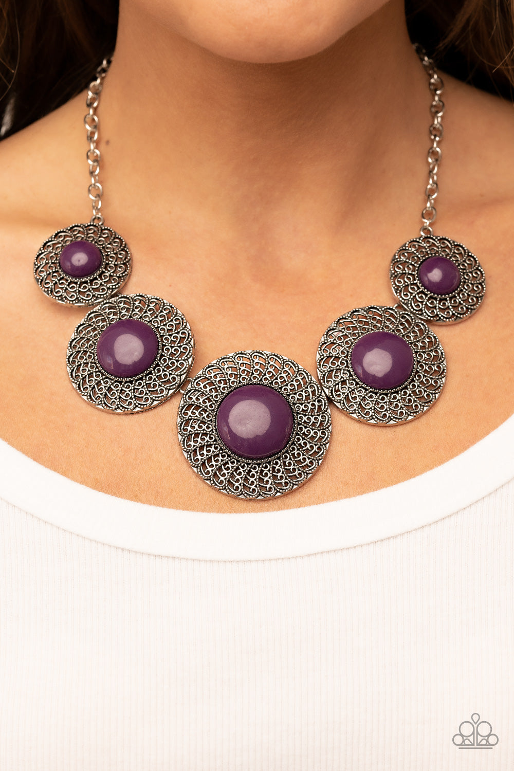 Detail Orientated - Purple Plum Bead Necklace Paparazzi N1371