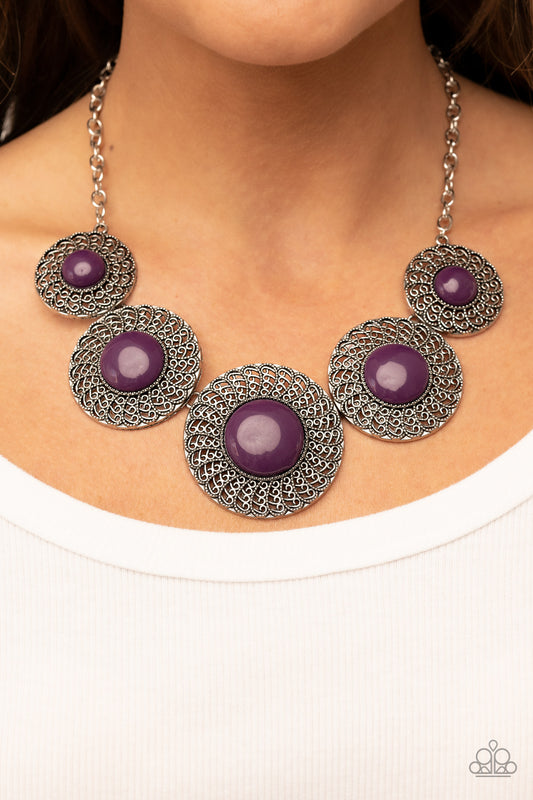 Detail Orientated - Purple Plum Bead Necklace Paparazzi N1371