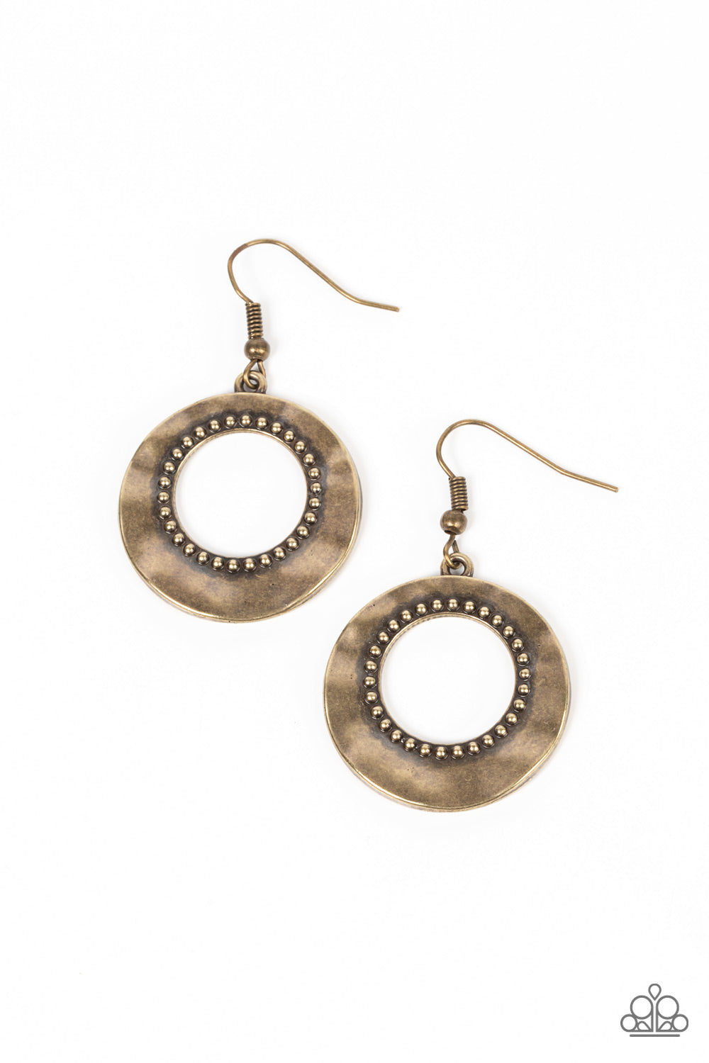 Desert Diversity - Brass Disc Earring Paparazzi E0668