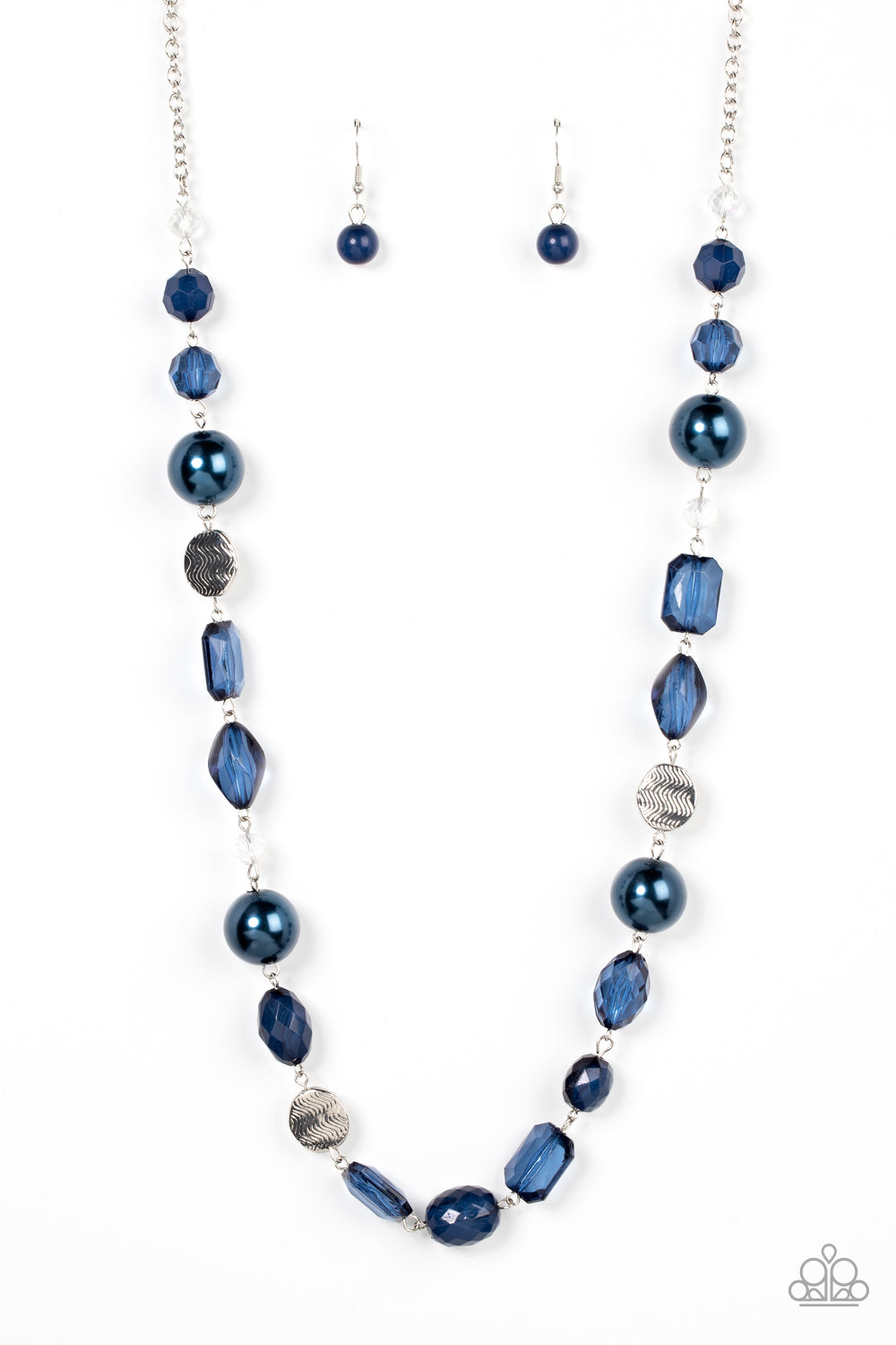 Timelessly Tailored - Blue Pearl, Rhodonite Crystal Bead Necklace Paparazzi N1109