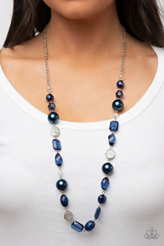 Timelessly Tailored - Blue Pearl, Rhodonite Crystal Bead Necklace Paparazzi N1109