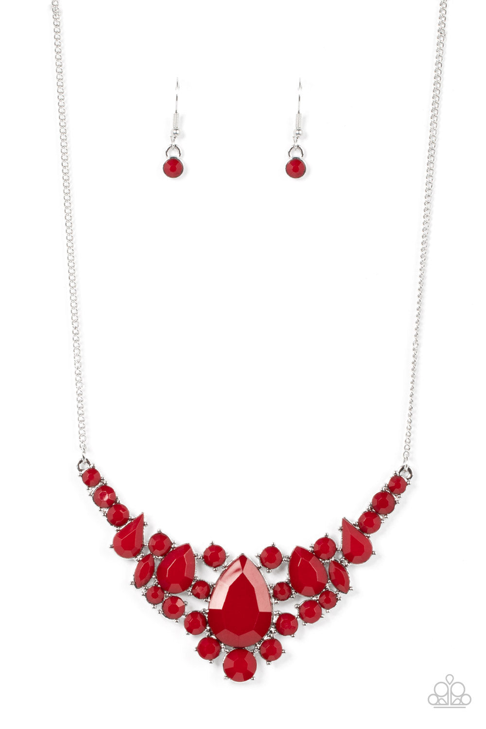 Bali Ballroom - Red Wine Teardrop Bead Necklace Paparazzi N1228