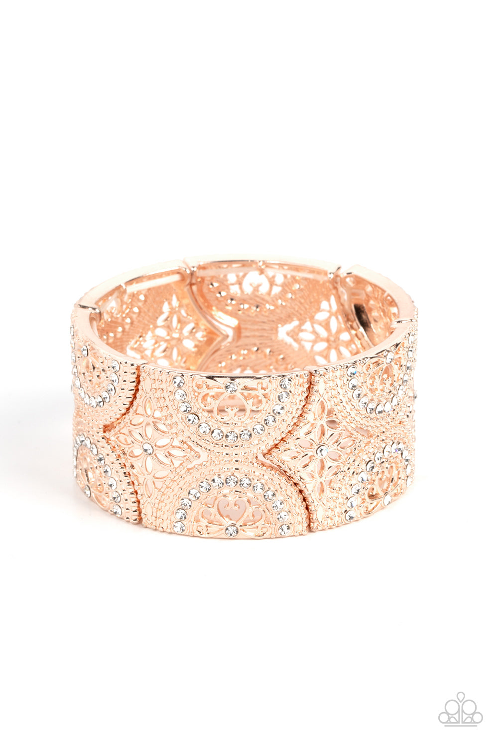 Wheeling and Dealing - Rose Gold Stretch Bracelet Paparazzi B0654