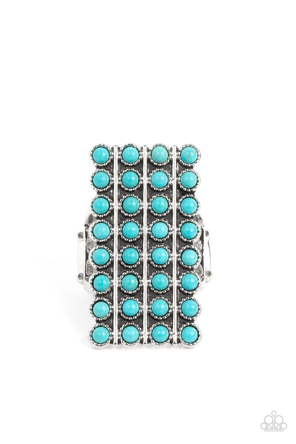 Pack Your SADDLEBAGS - Blue Turquoise Stone Santa Fe Style Ring Paparazzi R0470