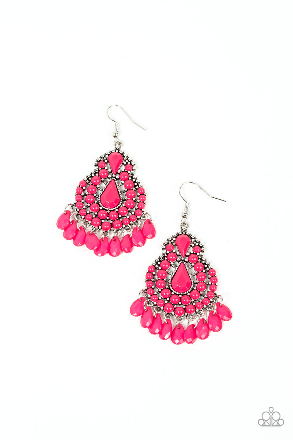 Persian Posh - Pink Teardrop Earring Paparazzi E0727