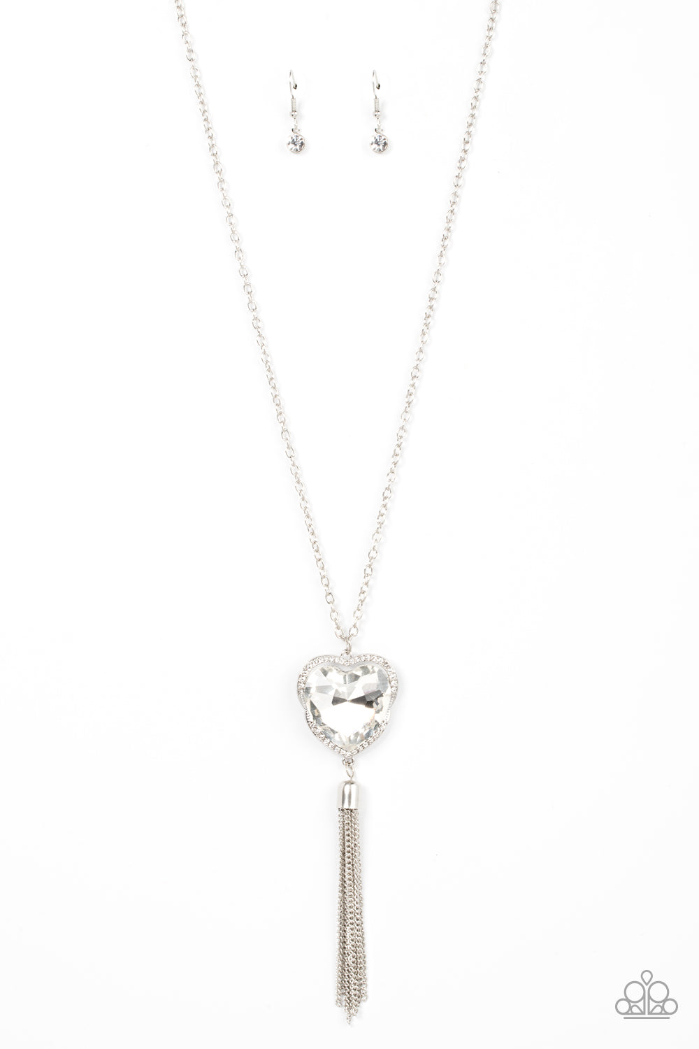 Finding My Forever - White Heart Necklace Paparazzi  N0572