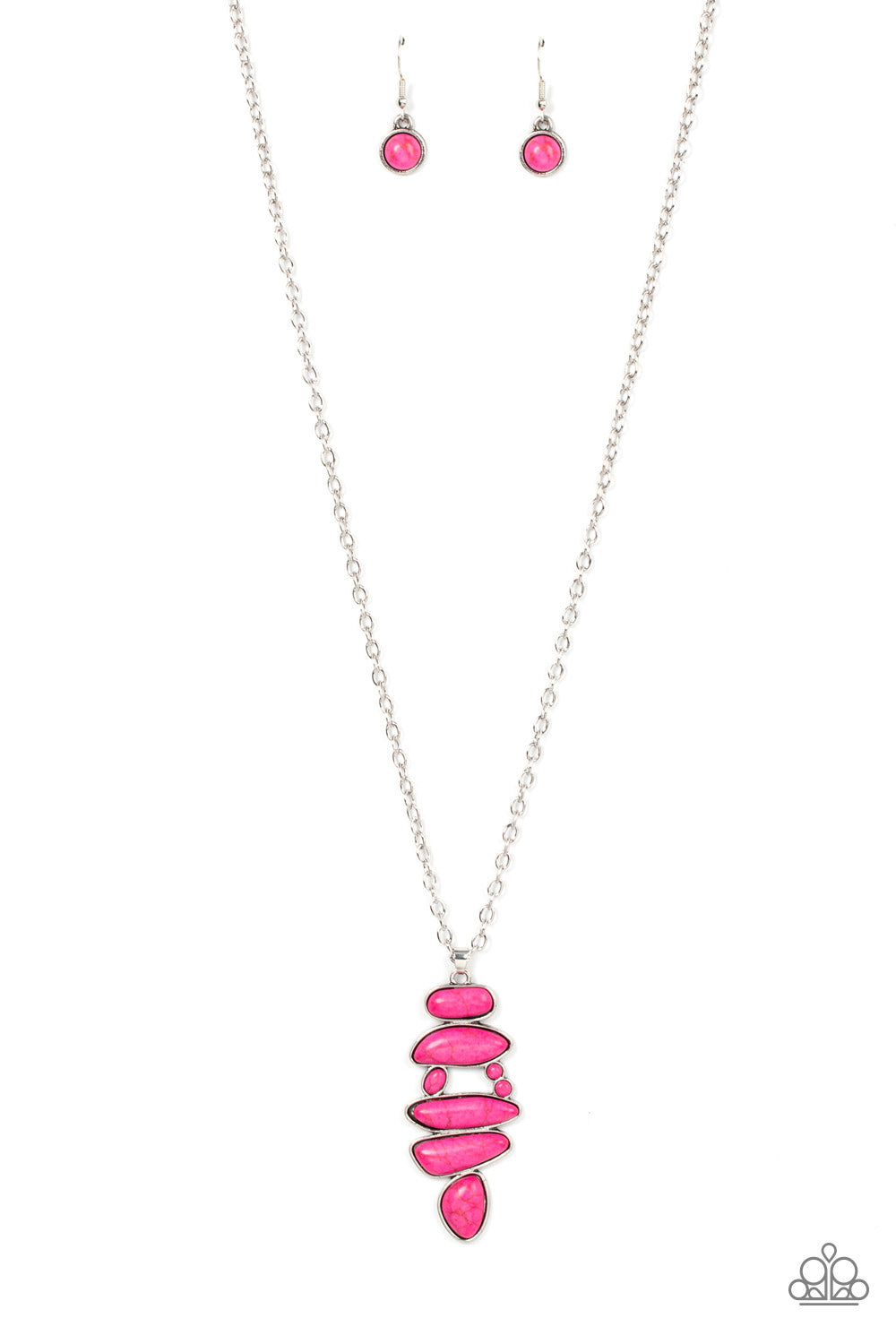 Mojave Mountaineer - Pink Stone Santa Fe Style Necklace Paparazzi N1459