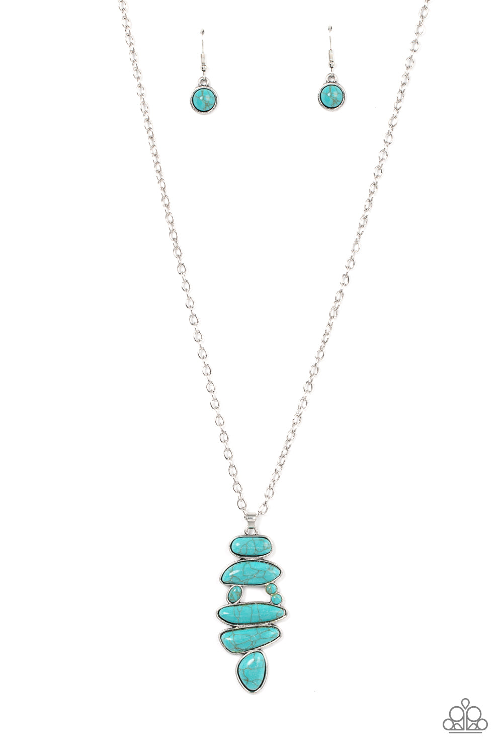 Mojave Mountaineer - Blue Turquoise Stone Santa Fe Style Necklace Paparazzi N1400