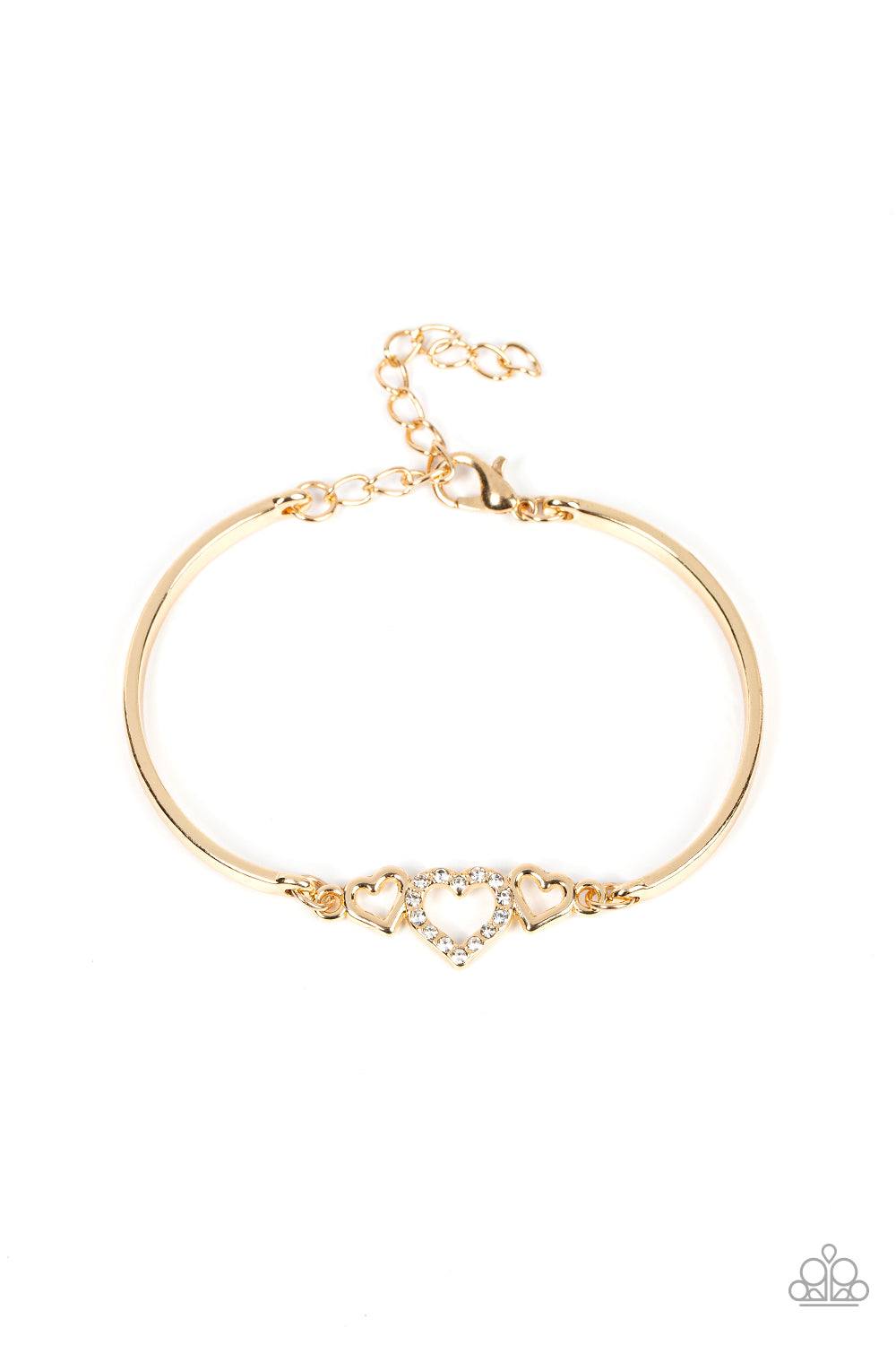 Cupids Confessions - Gold Heart Bracelet Paparazzi B0348