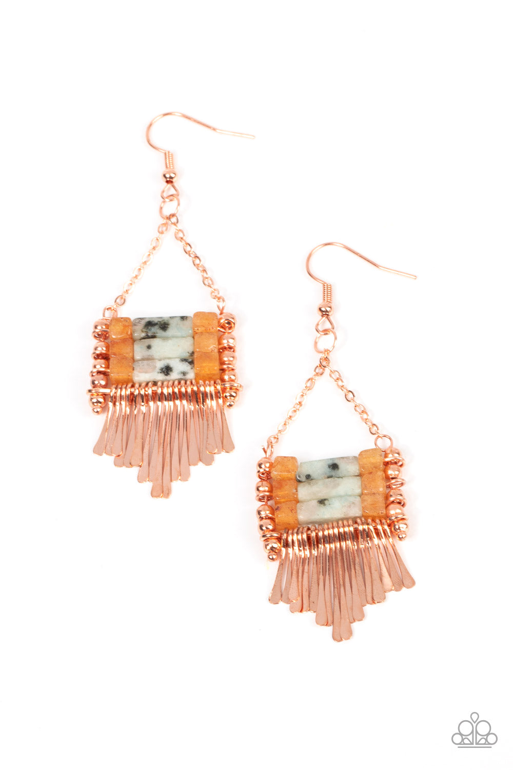 Riverbed Bounty - Copper Earring Paparazzi E0646