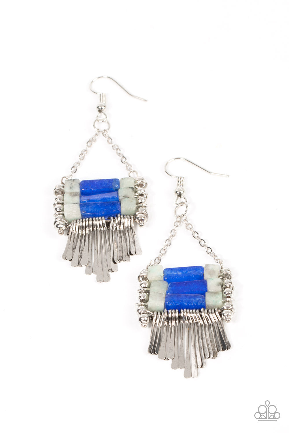 Riverbed Bounty - Blue Chandelier Earring Paparazzi E0572