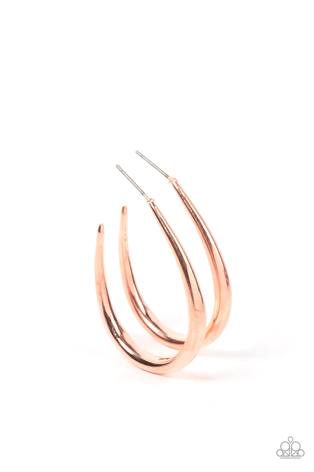 CURVE Your Appetite - Copper J Hoop Earring Paparazzi E1238