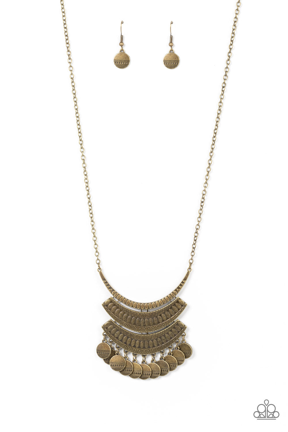 Under the EMPRESS-ion - Brass Geometric Pattern Necklace Paparazzi N1206