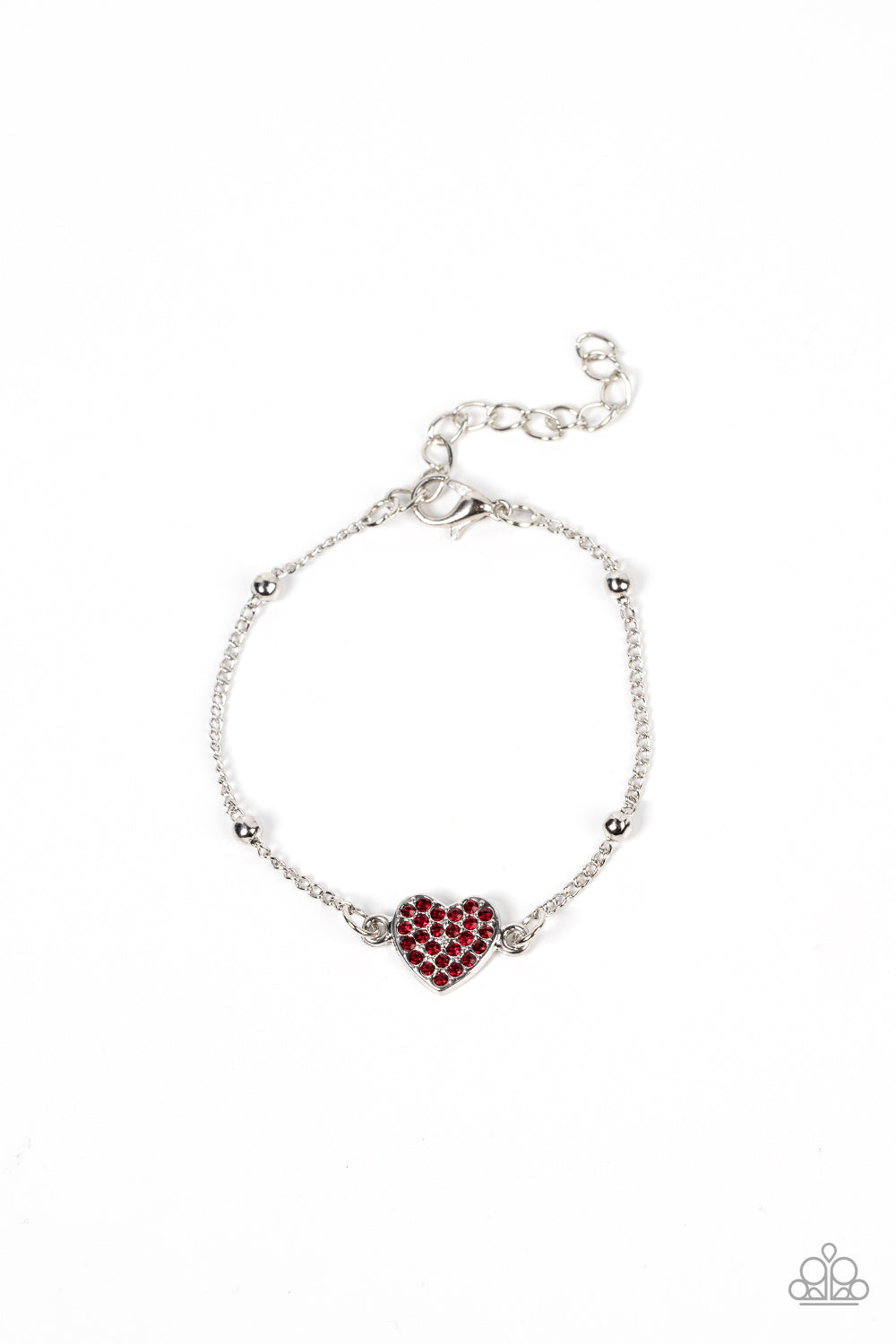 Heartachingly Adorable - Red Heart Bracelet Paparazzi B0357