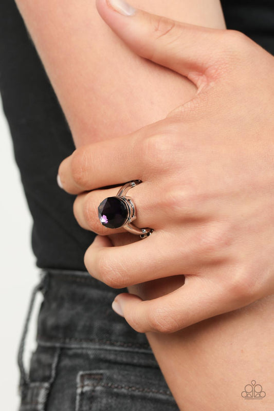 Updated Dazzle - Purple Faceted Plum Gem Ring Paparazzi R0210