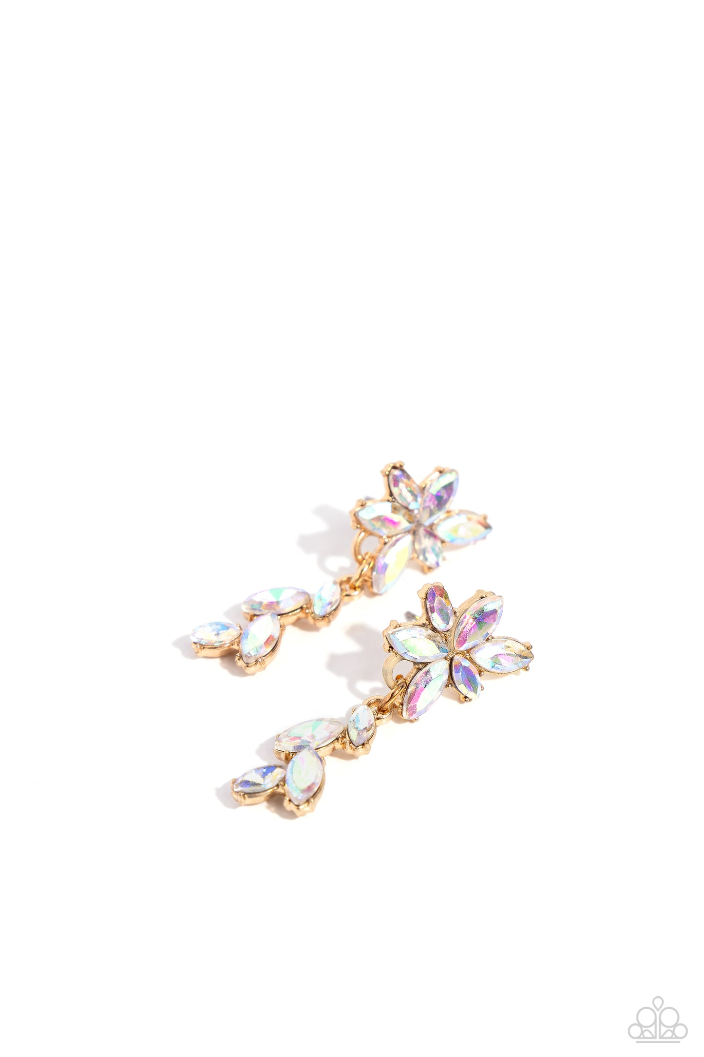 Goddess Grove - Multi Iridescent Rhinestone Flower Post Earring Paparazzi E1791