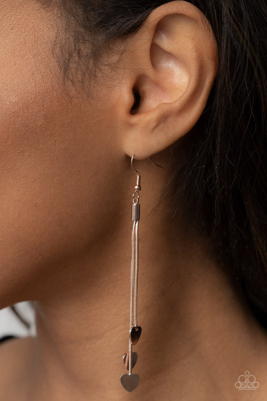 Higher Love - Rose Gold Earring Paparazzi E0433