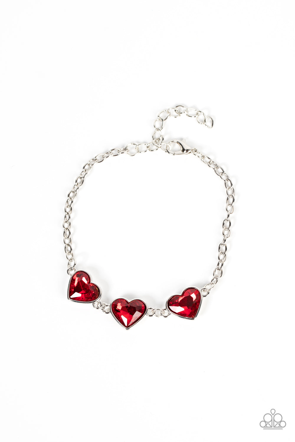 Little Heartbreaker - Red Heart Bracelet Paparazzi B0360