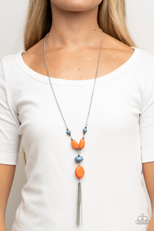 Heavenly Harmony - Multi Spring Lake & Burnt Orange Bead Necklace Paparazzi N1540