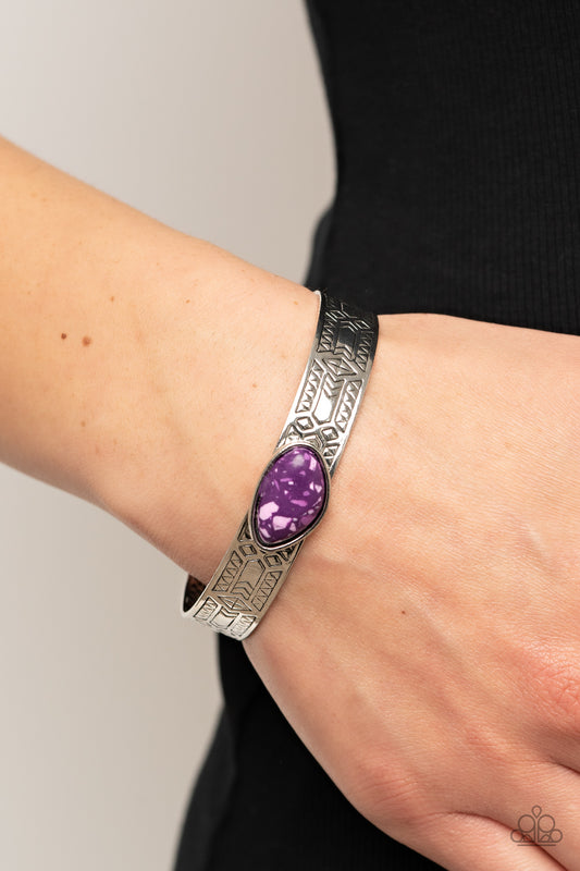 Gobi Glyphs - Purple Terrazzo Bracelet Paparazzi B0464