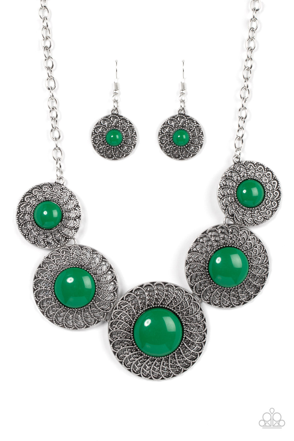 Detail Orientated - Green Leprechaun Bead Necklace Paparazzi N1625