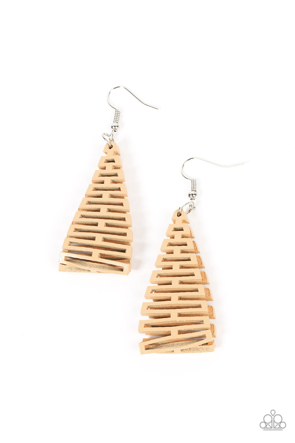 Urban Delirium - Brown Geometric Earring Paparazzi E1026