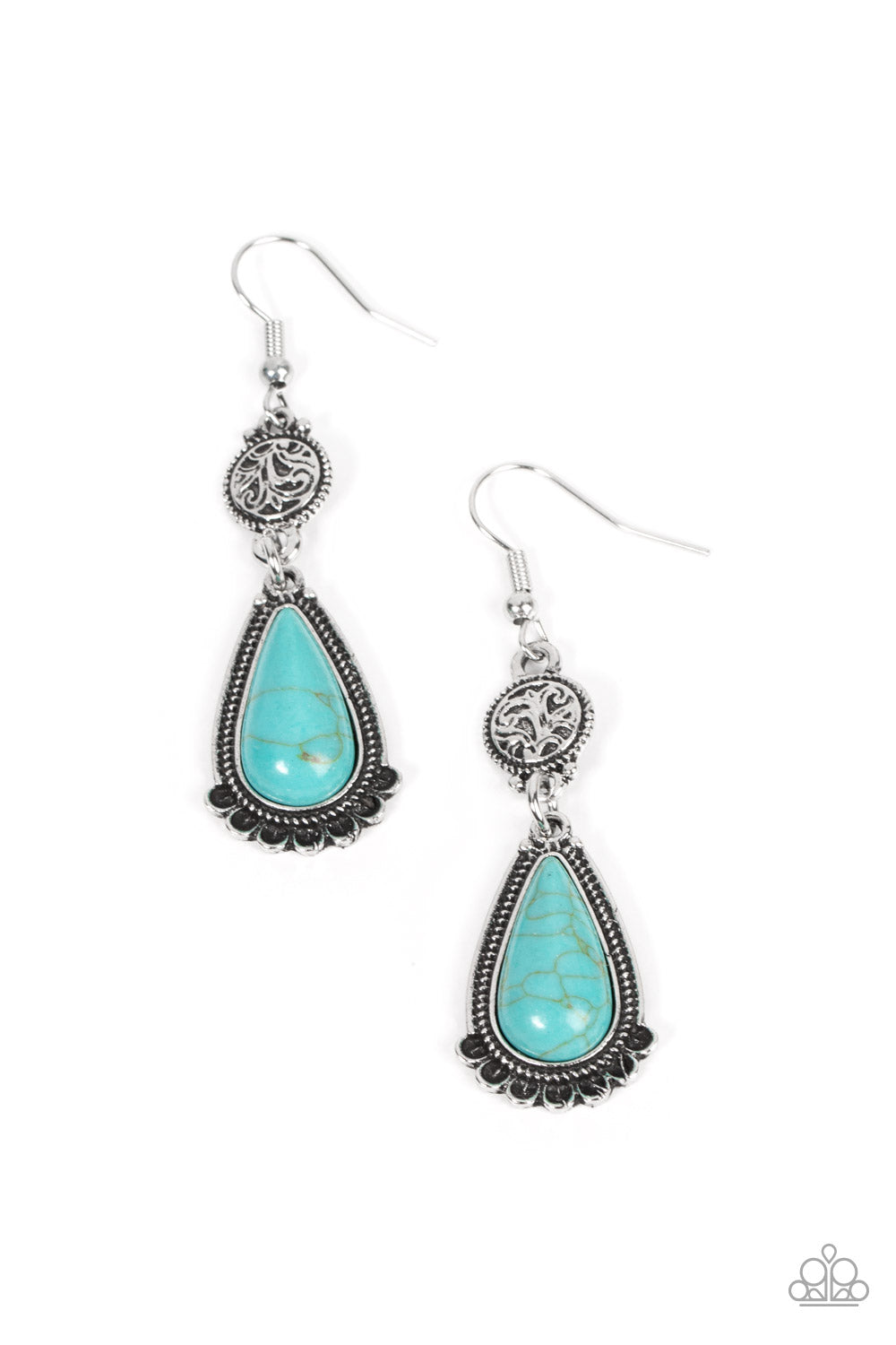 Montana Mountains - Blue Turquoise Stone Santa Fe Style Earring Paparazzi E1666