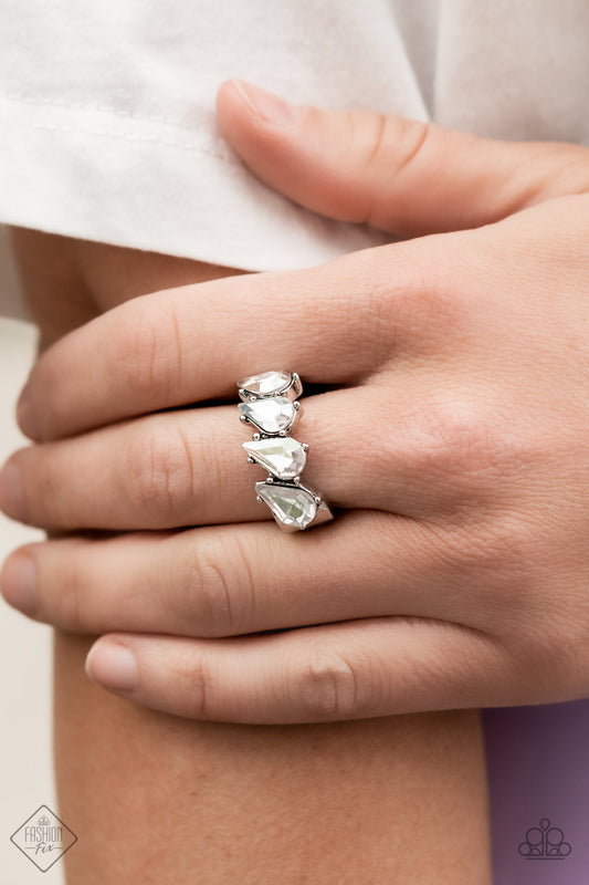 Bling Or Bust White Ring Fashion Fix June 2022 Paparazzi R0258