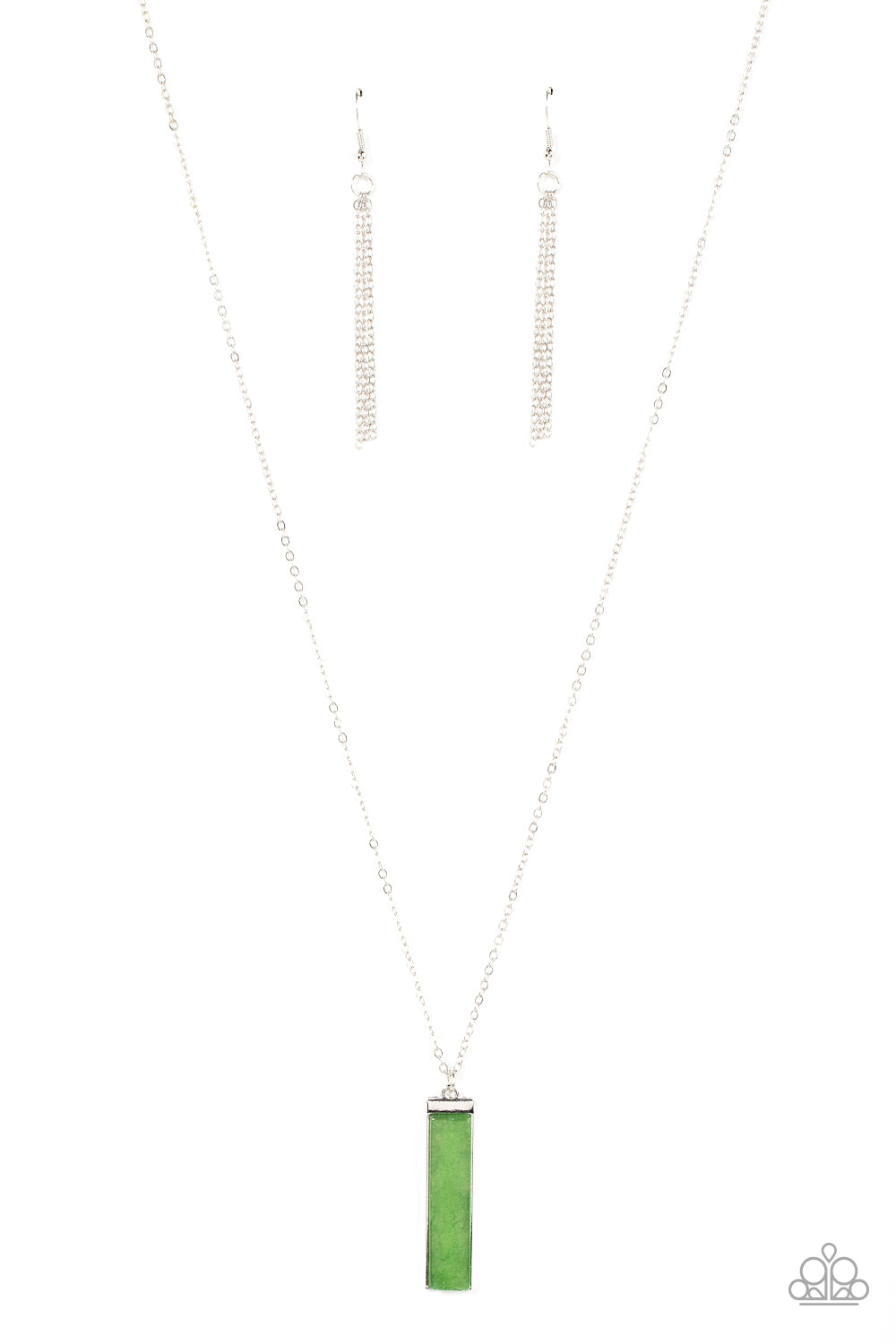 Set in GEMSTONE - Green Jade Stone Pendant Necklace Paparazzi N1575