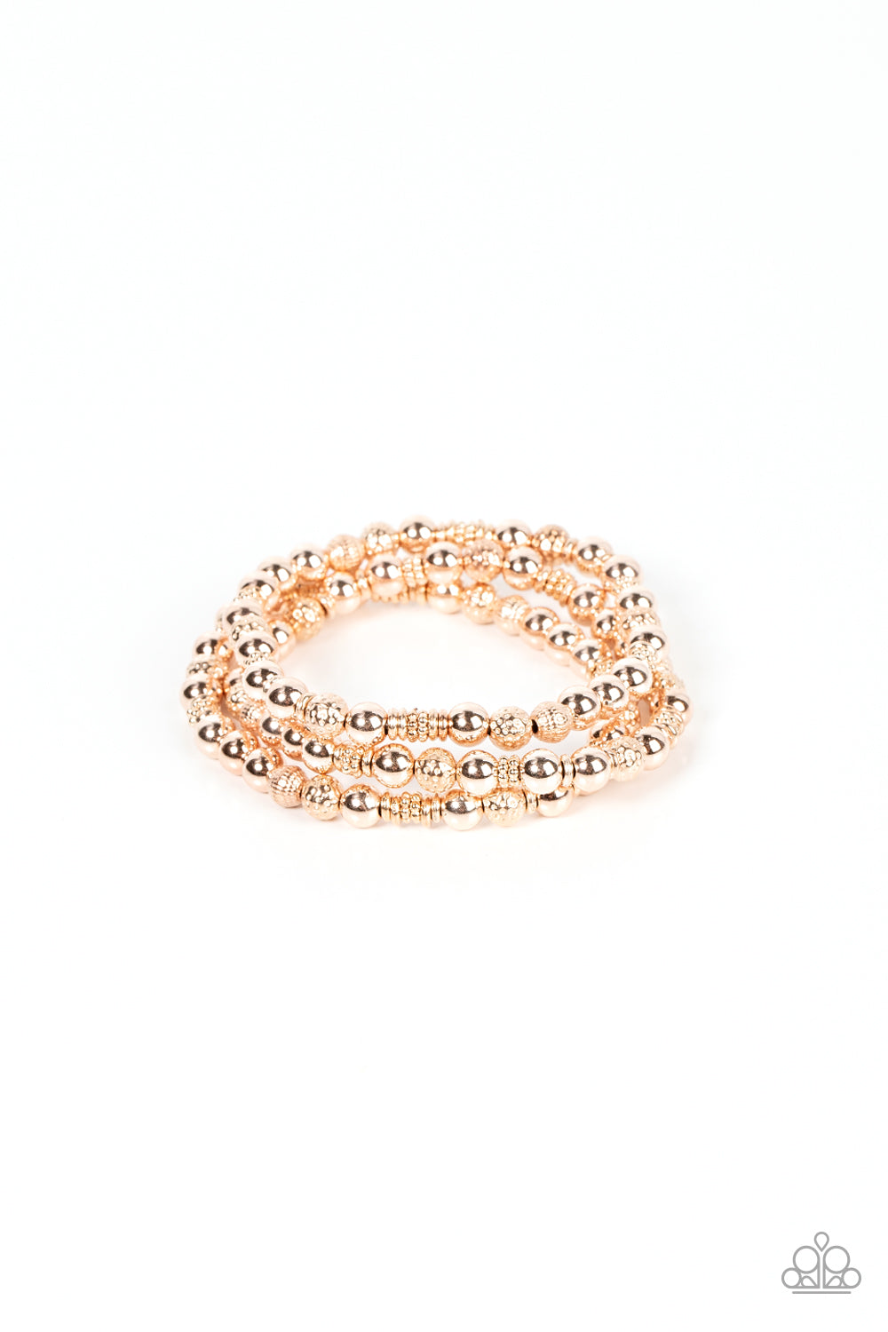 Boundless Boundaries - Rose Gold Stretch Bracelet Set Paparazzi B1210