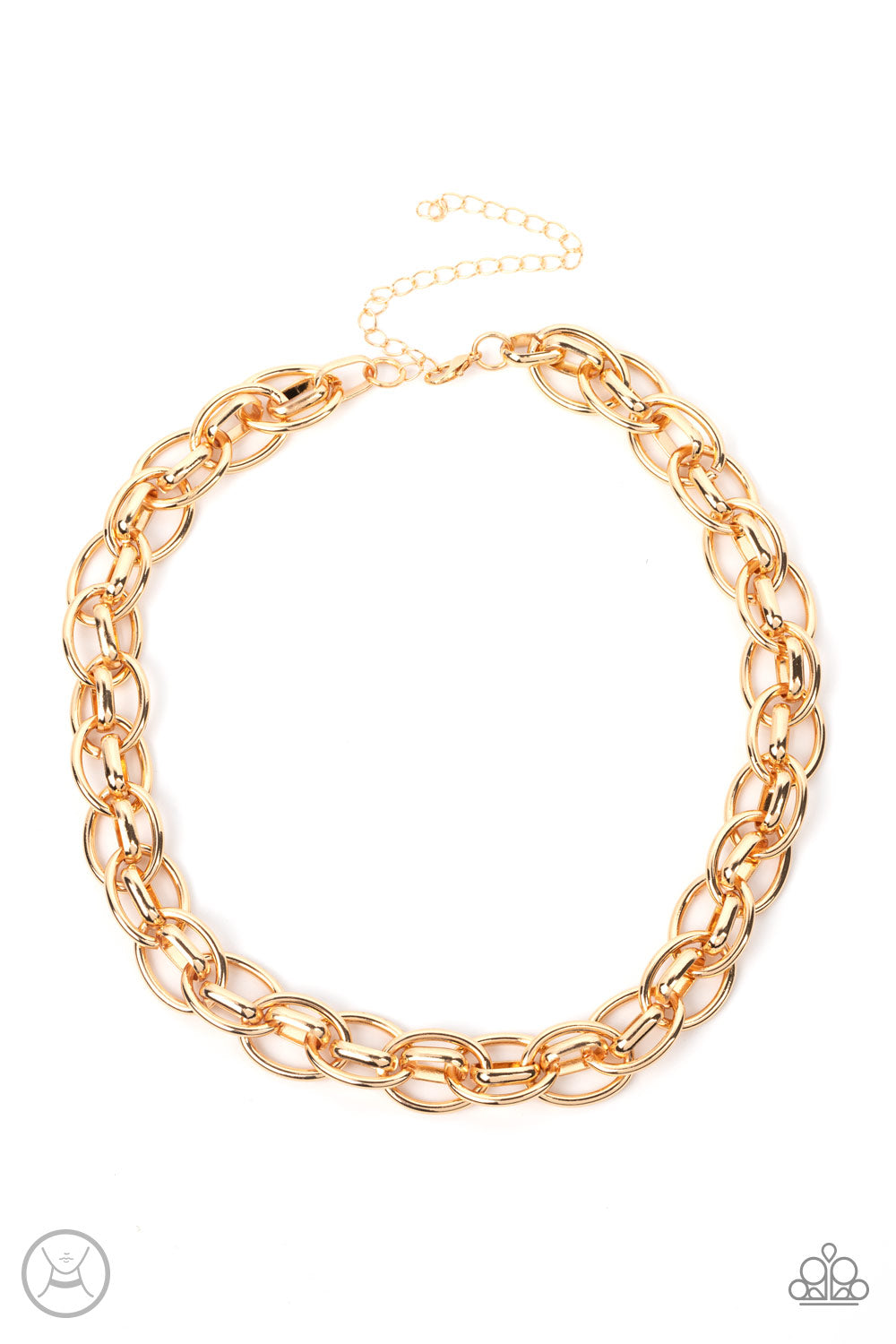 Tough Crowd - Gold Chain Choker Necklace Paparazzi N1242