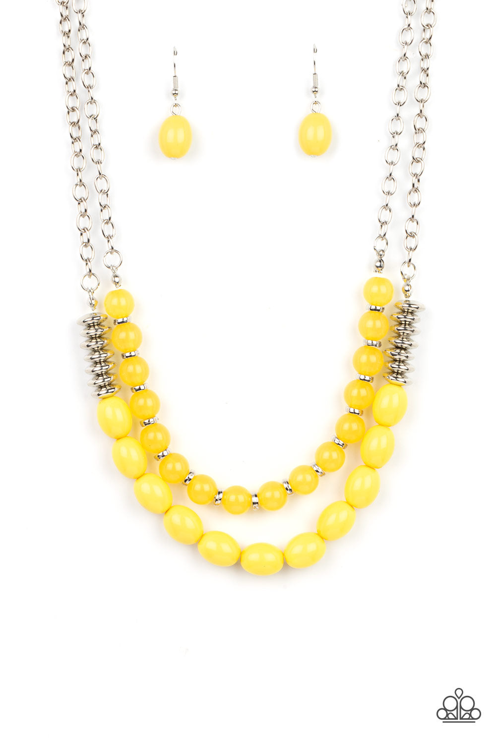 Venetian Voyage - Yellow Bead Double Layer Necklace Paparazzi N1897