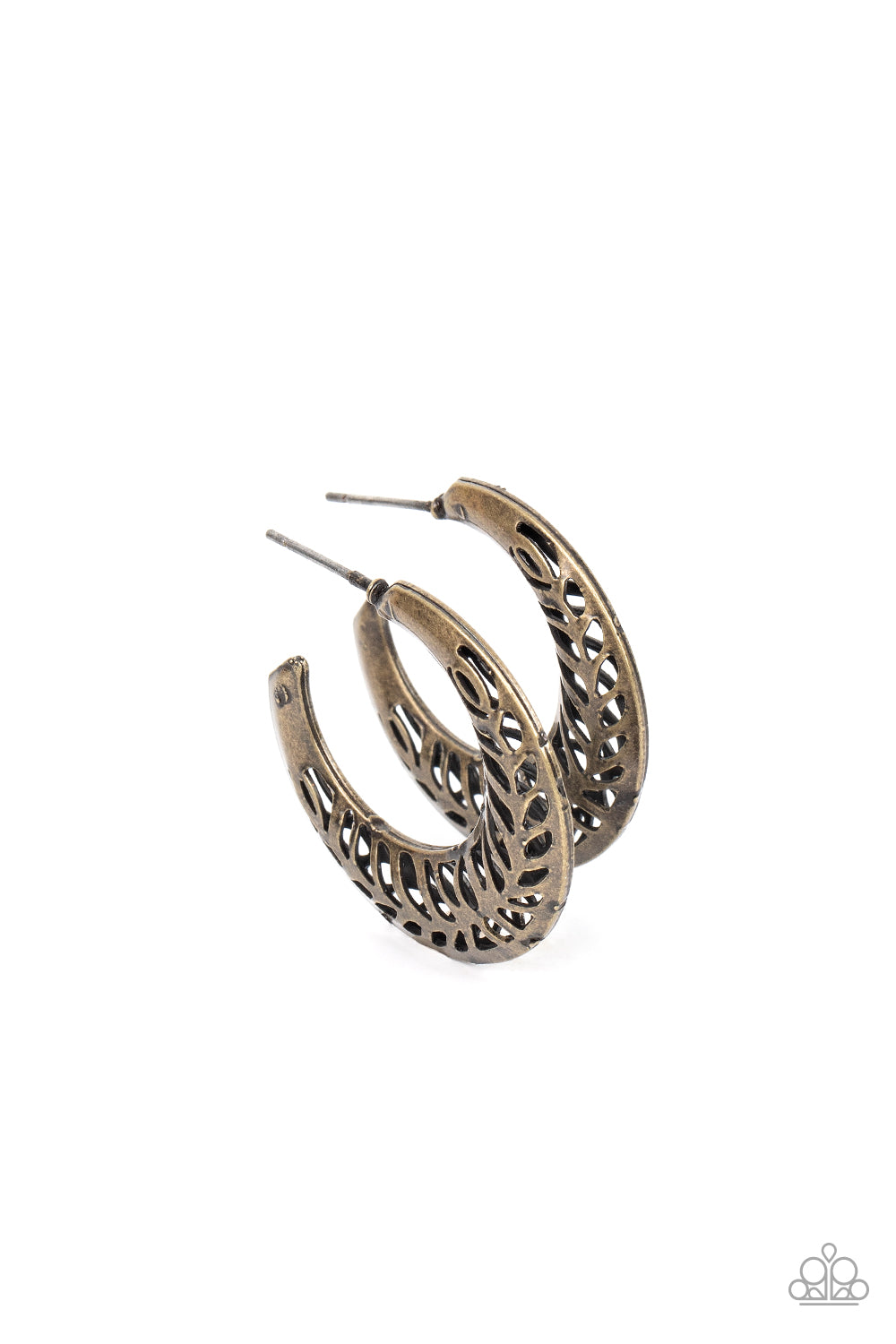 Wanderlust Wilderness - Brass Hoop Earring Paparazzi E0855