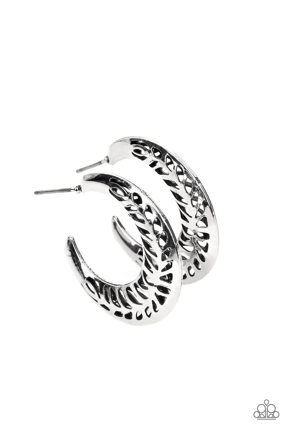 Wanderlust Wilderness - Silver Hoop Earring Paparazzi E0498