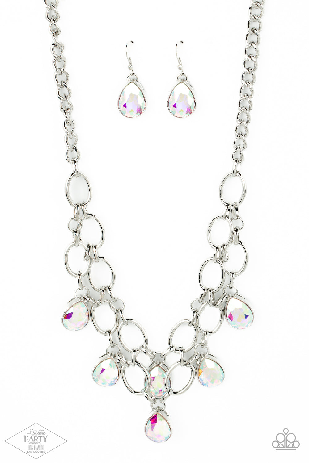 Show-Stopping Shimmer - Multi Iridescent Necklace Life Of The Party Pink Diamond Exclusive Paparazzi N1078