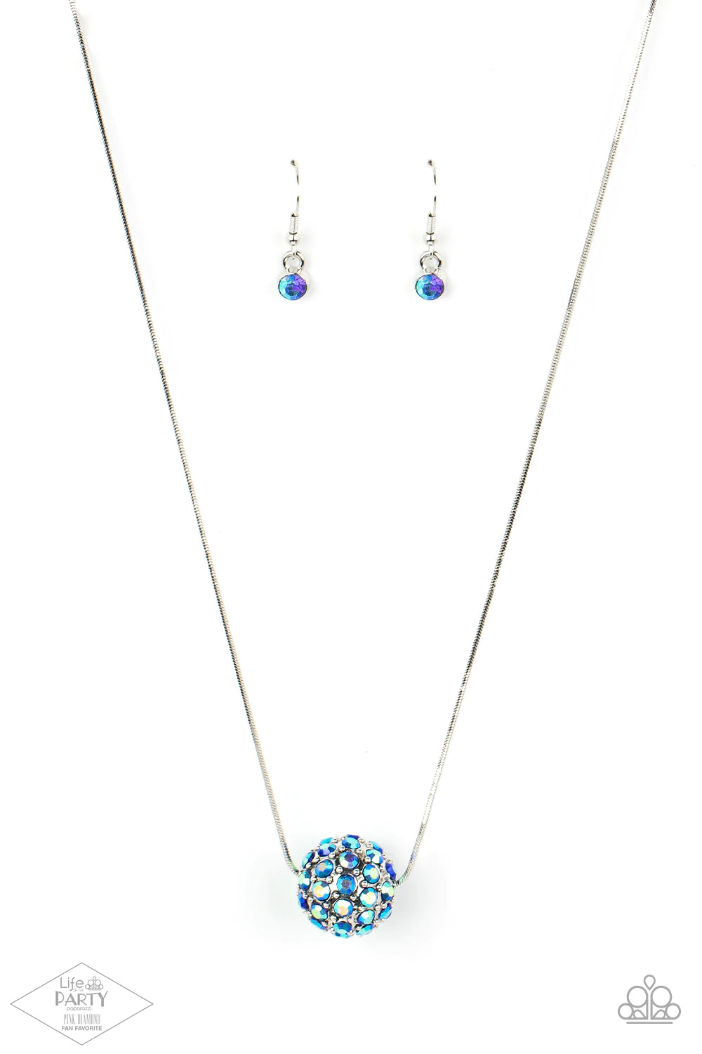 Come Out Of Your BOMBSHELL Multi Iridescent Rhinestone Necklace Life Of The Party Pink Diamond Exclusive  Paparazzi N1393