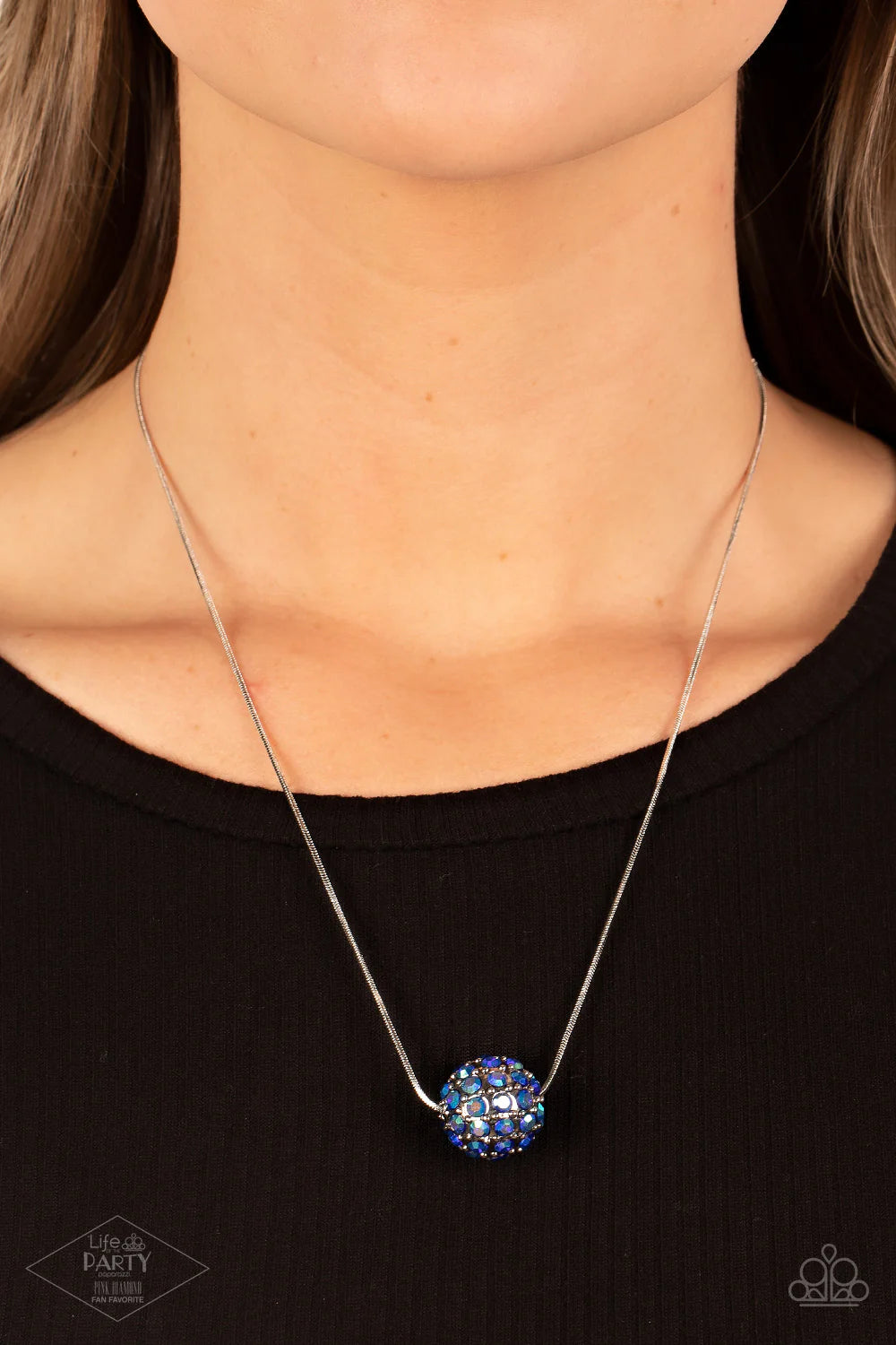 Come Out Of Your BOMBSHELL Multi Iridescent Rhinestone Necklace Life Of The Party Pink Diamond Exclusive  Paparazzi N1393