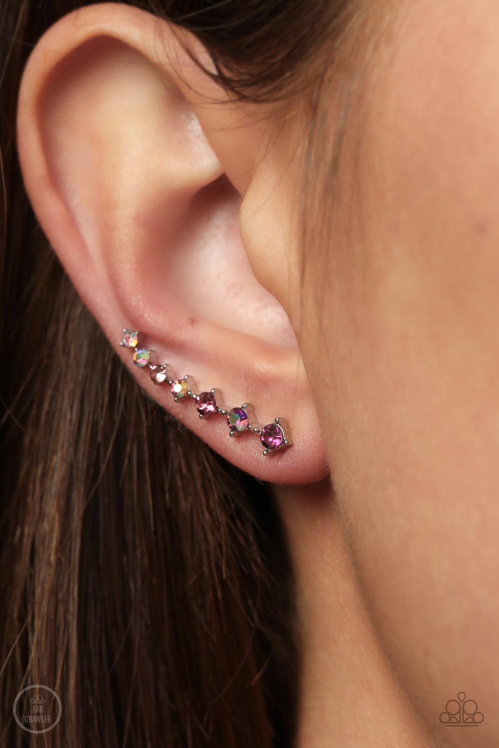 STARLIGHT Show - Pink Rhinestone Ear Crawler Paparazzi E0578