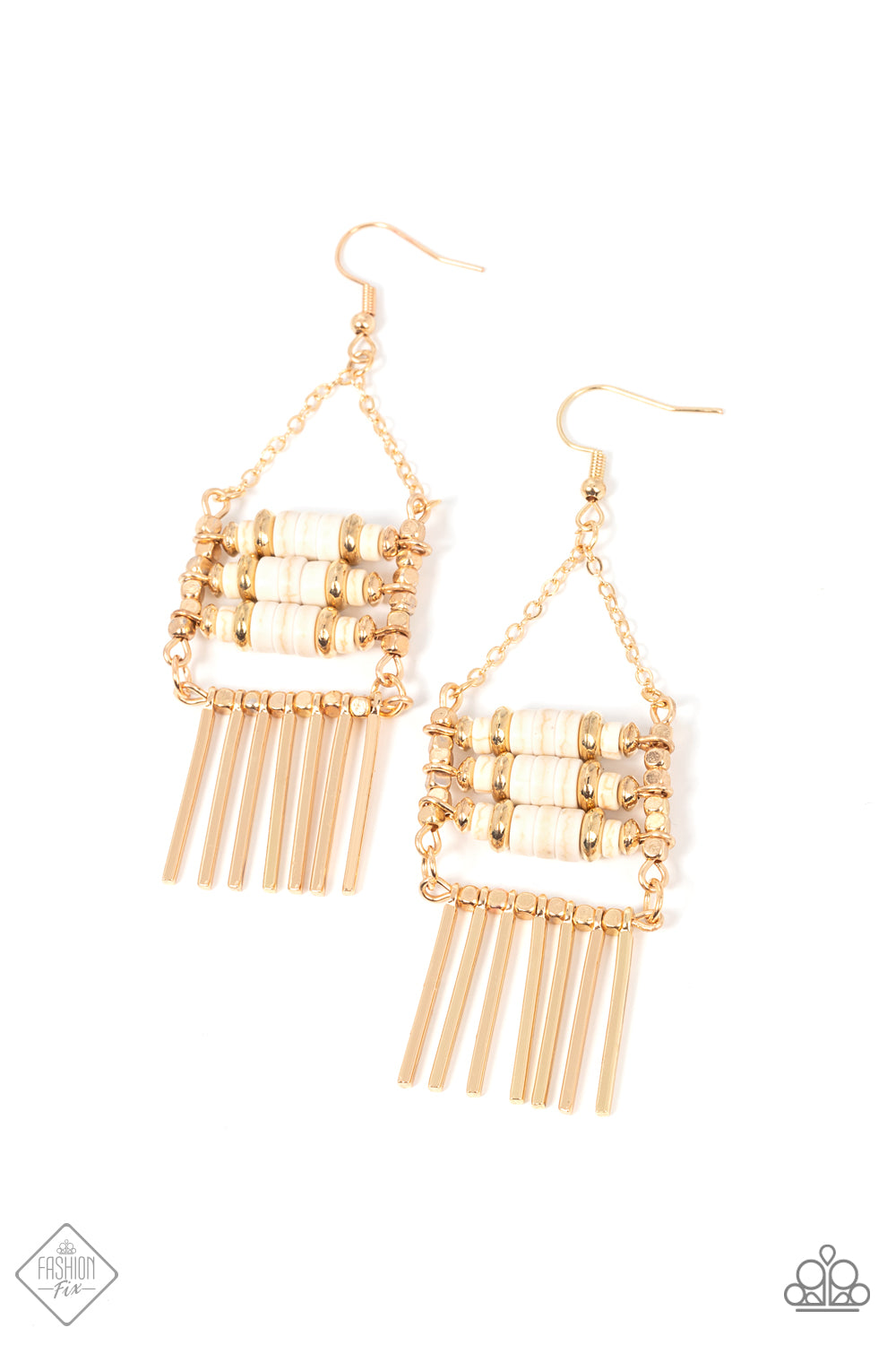 Tribal Tapestry - Gold Earring March 2022 Fashion Fix Paparazzi E0524