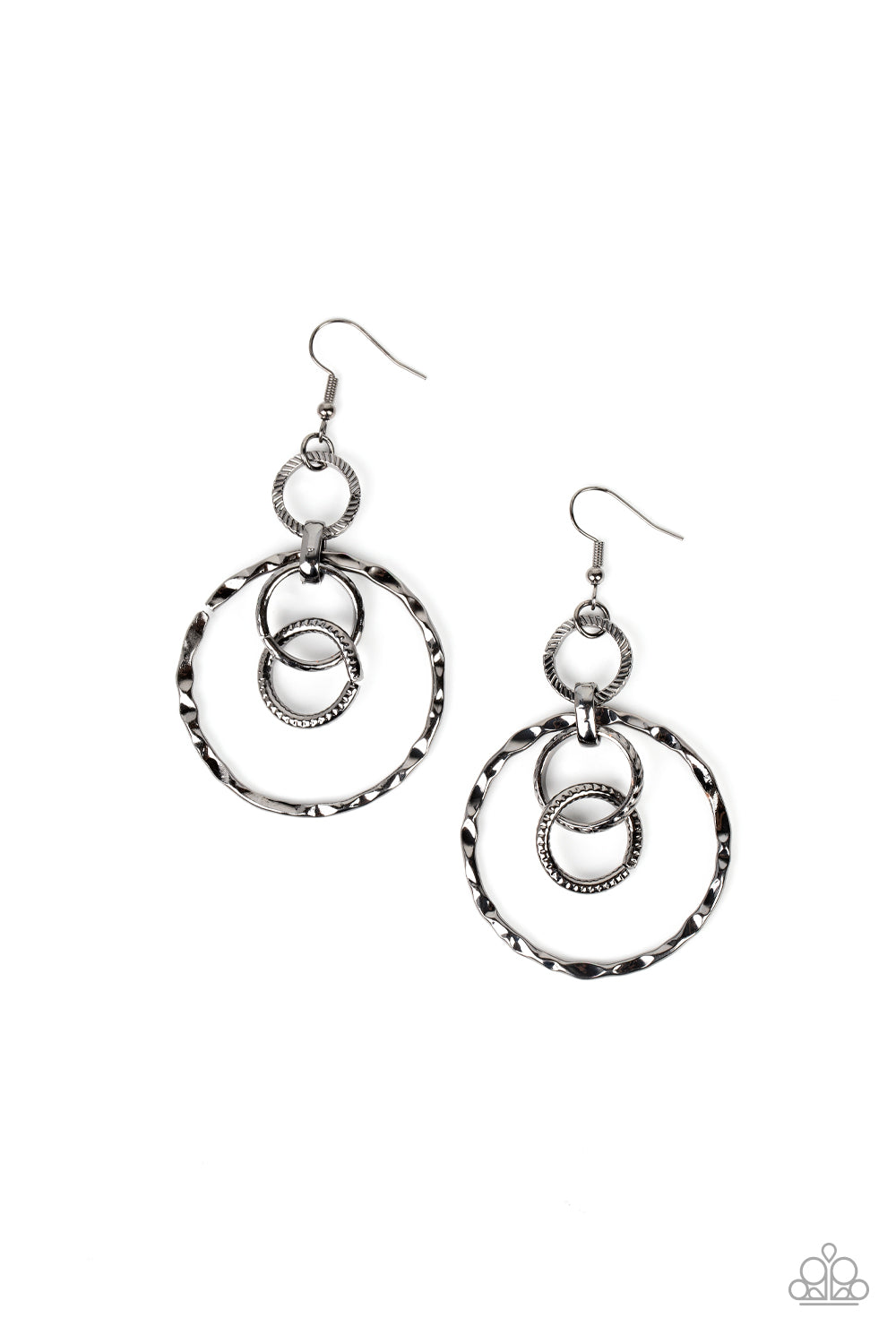 Twisted Temptation - Black Gunmetal Earring Paparazzi E1350