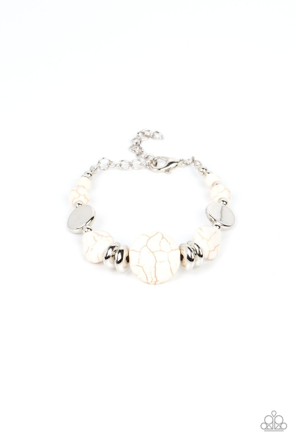 Mesa Vista - White Stone Bead Santa Fe Style Bracelet Paparazzi B1183