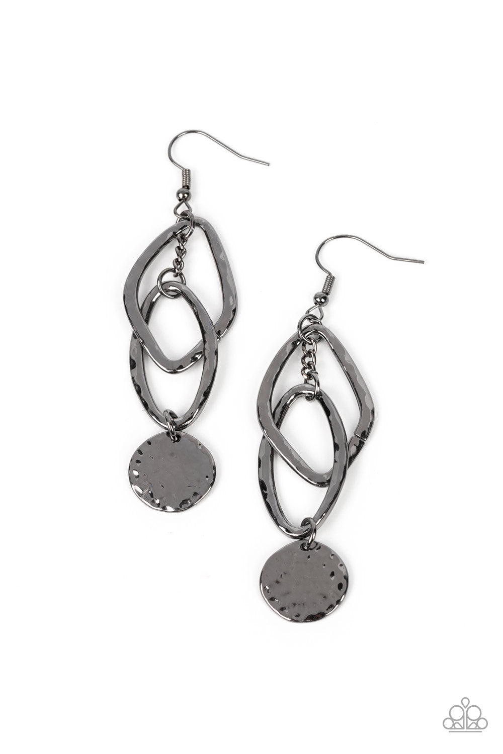 Nothing but CHIME - Black Gunmetal Earring Paparazzi E1432