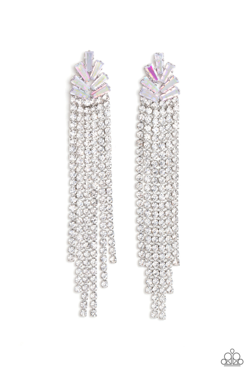 Overnight Sensation - Multi Iridescent Rhinestone Earring LIfe Of The Party November 2022 Paparazzi E1107